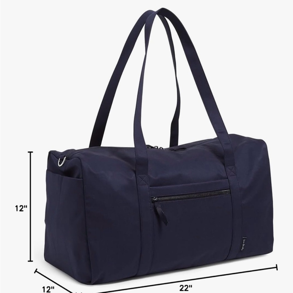 Vera Bradley Women's Cotton Large Travel Duffel Bag, Classic Navy - Picture 2 of 8